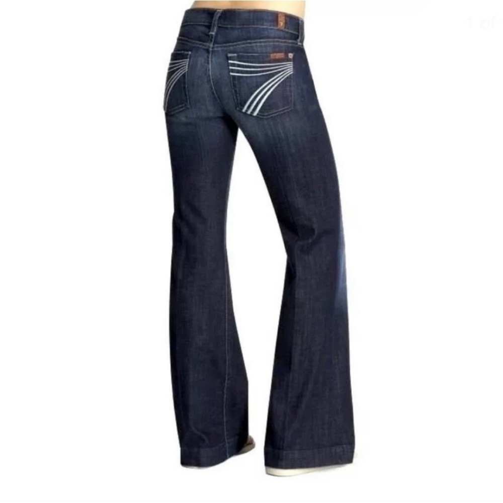 7 For All Mankind Indigo Wide Leg Jeans